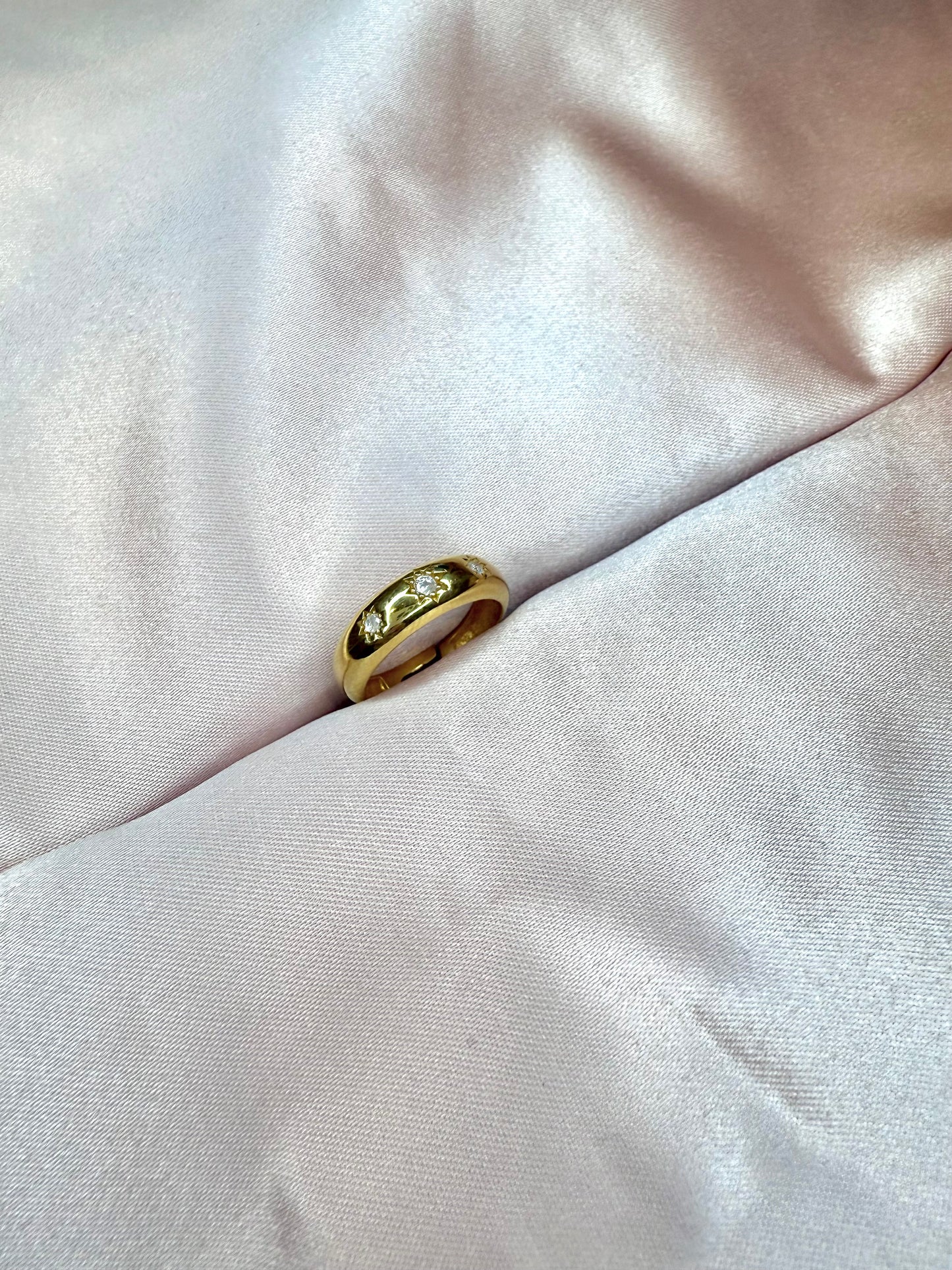 3 North Stars Dome Ring - 925 Sterling Silver/14K Gold Plated