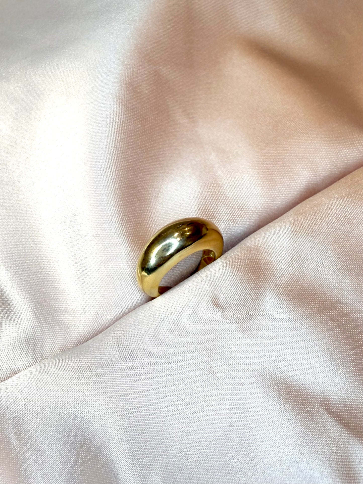 Solid Dome Ring - 925 Sterling Silver/14k Gold Plated