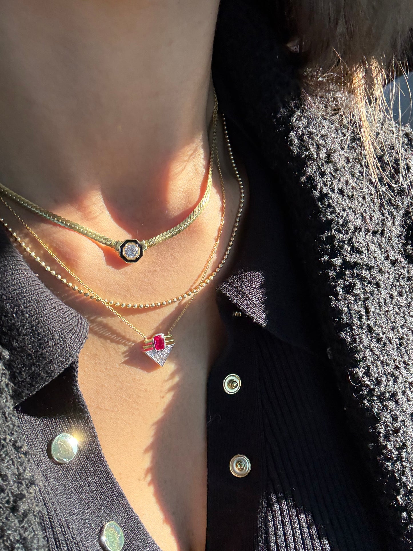 Arrowhead Charm Necklace - 925 Sterling Silver/14k Gold Plated