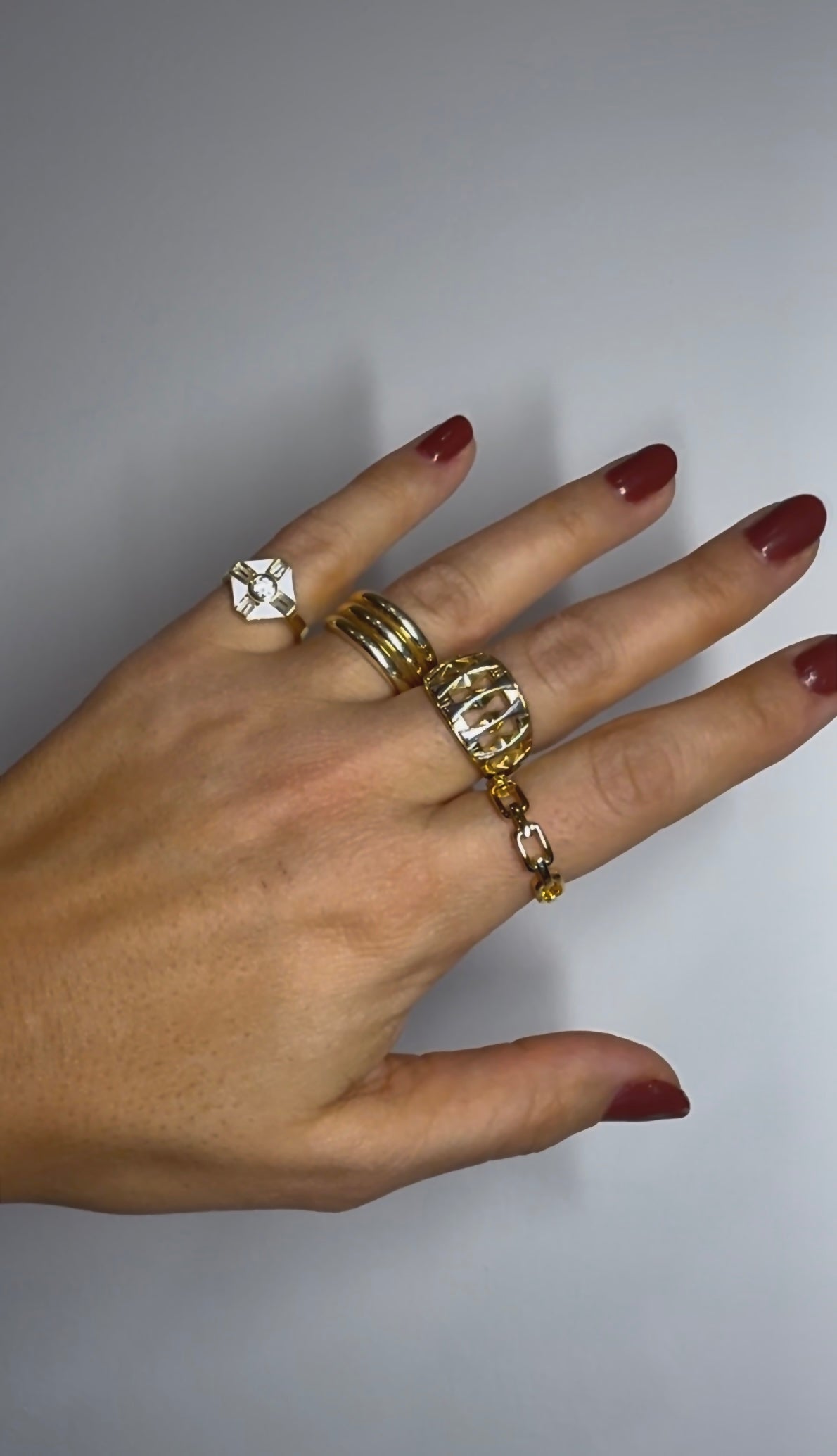 White Enameled Baguette Pinky Ring - 925 Sterling Silver/14k Gold Plated