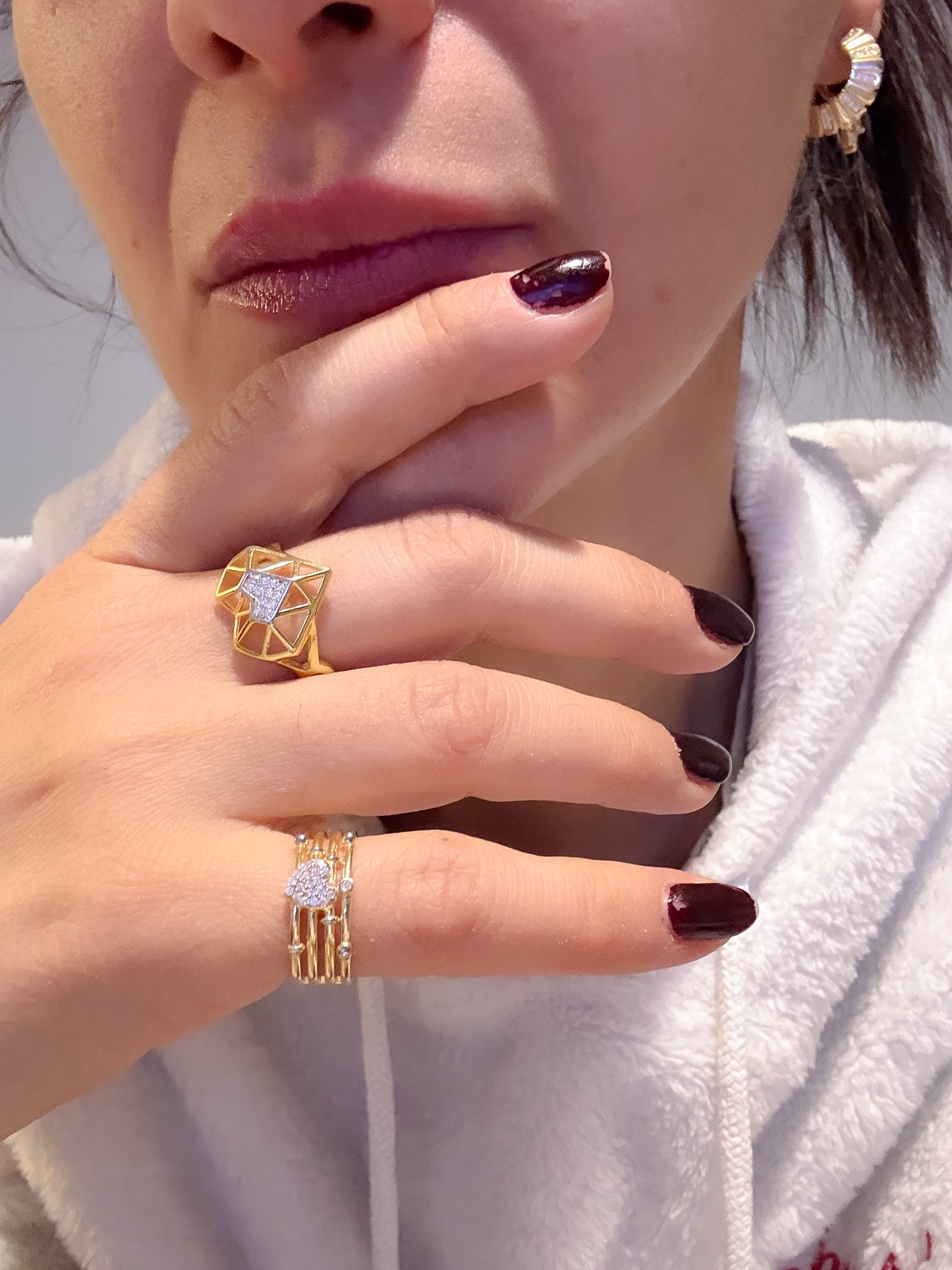 Geometric Heart Ring - 925 Sterling Silver