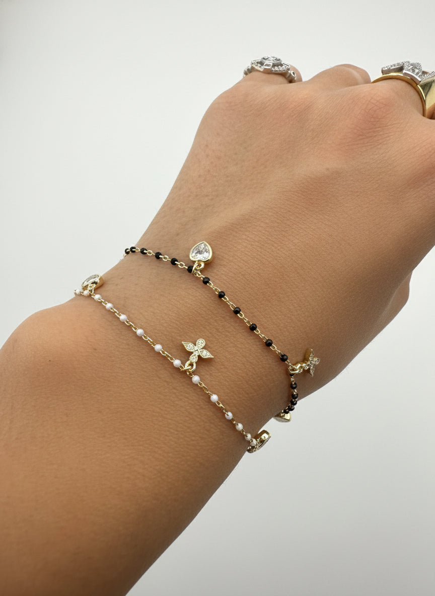 Enameled Chain Bracelet with Mini Charms