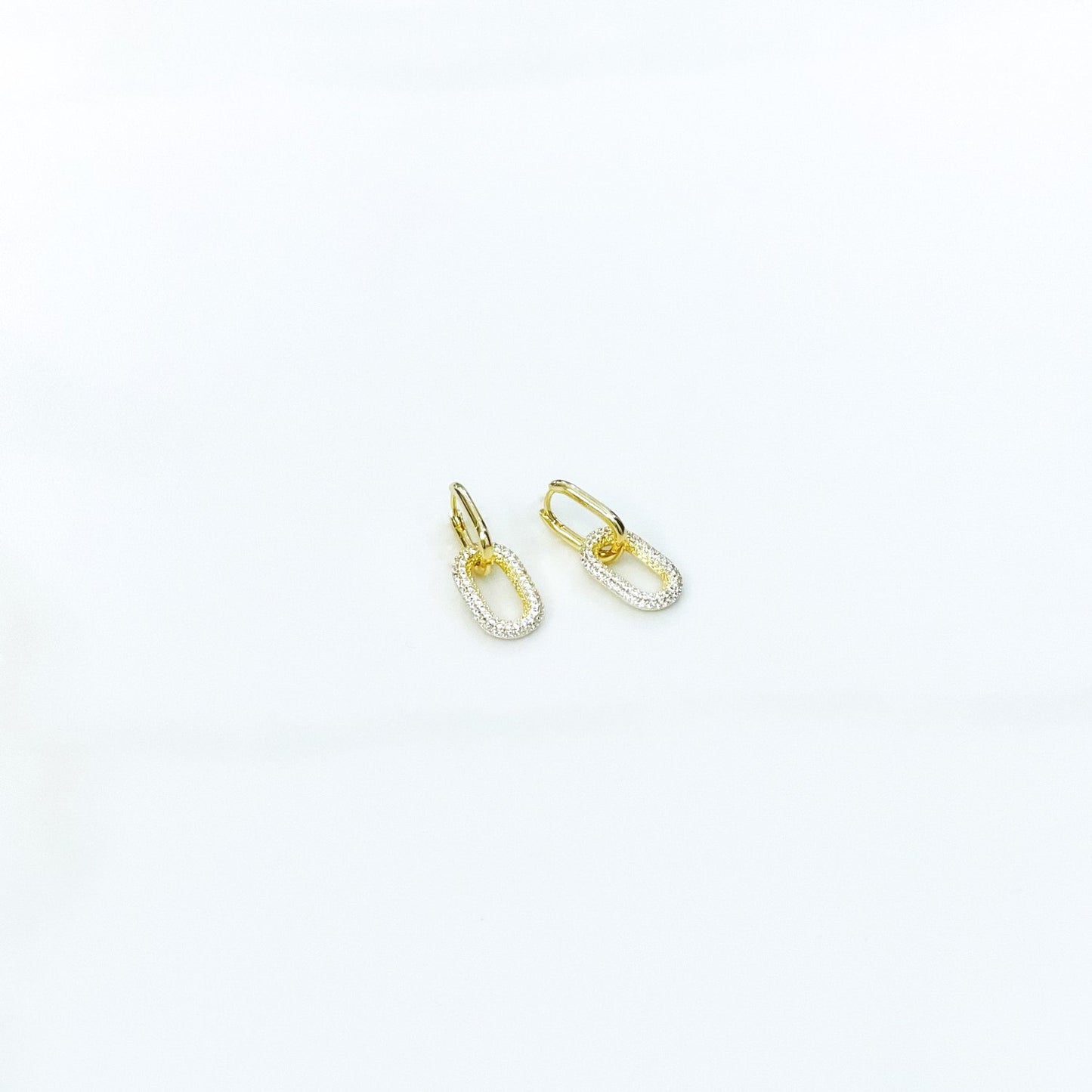 Pave Double Chain Link Earrings