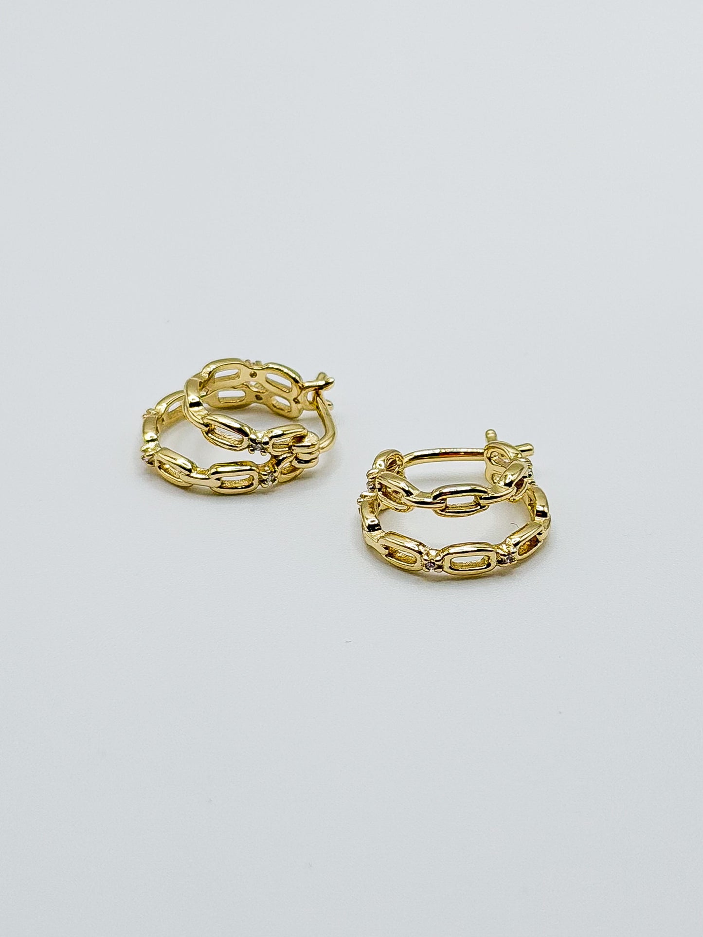 Double Fixed Chain Earrings