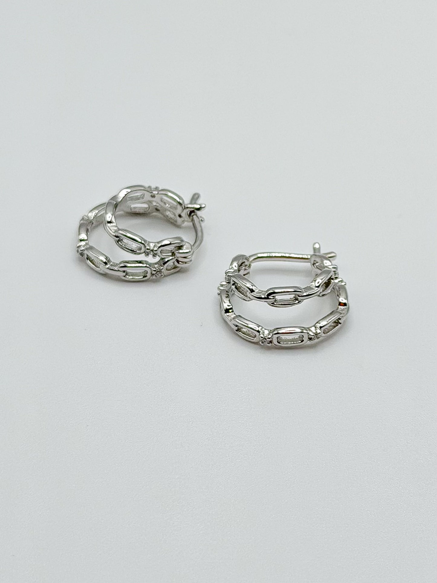 Double Fixed Chain Earrings
