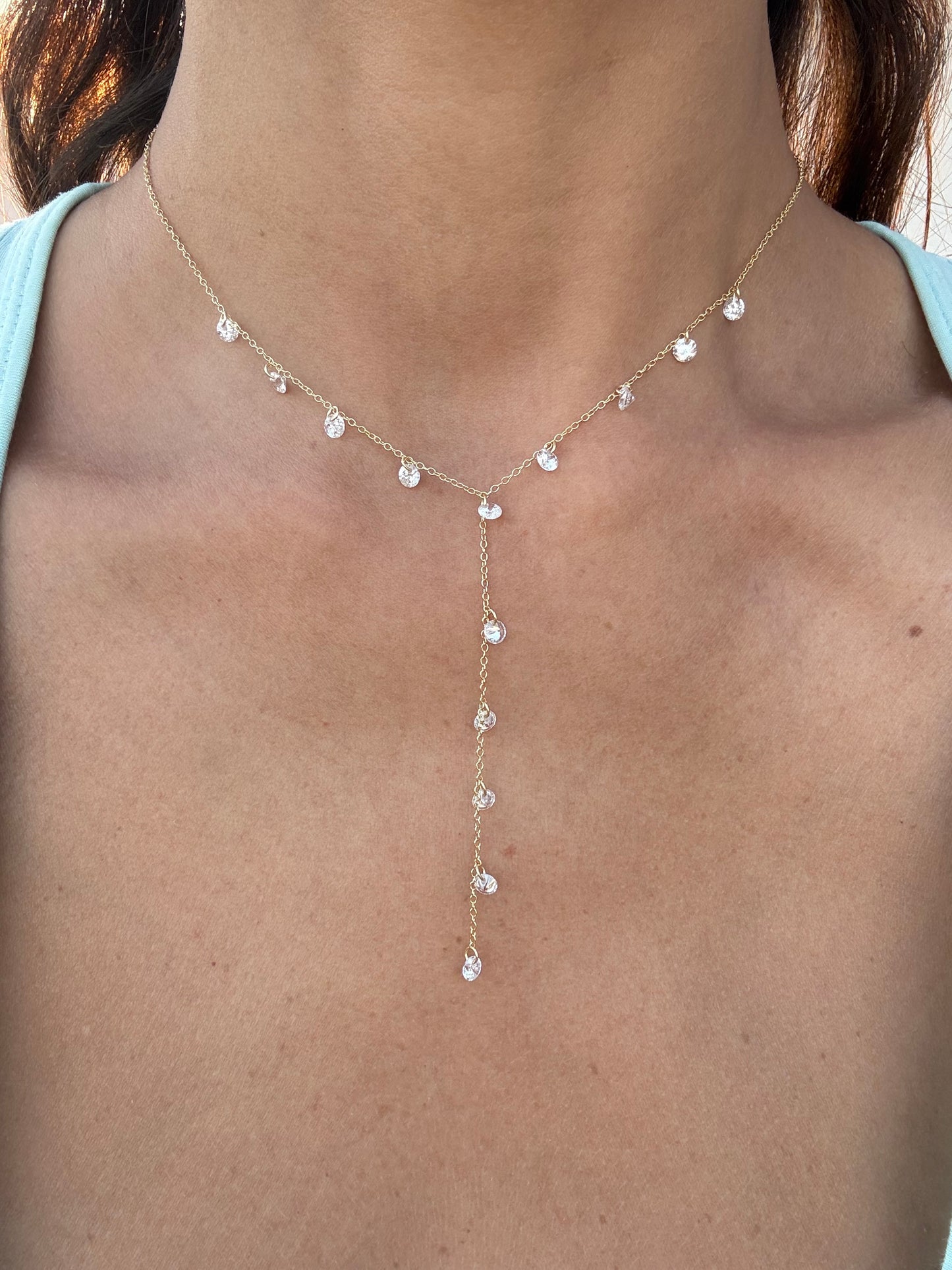 Naked Crystals Lariat Necklace