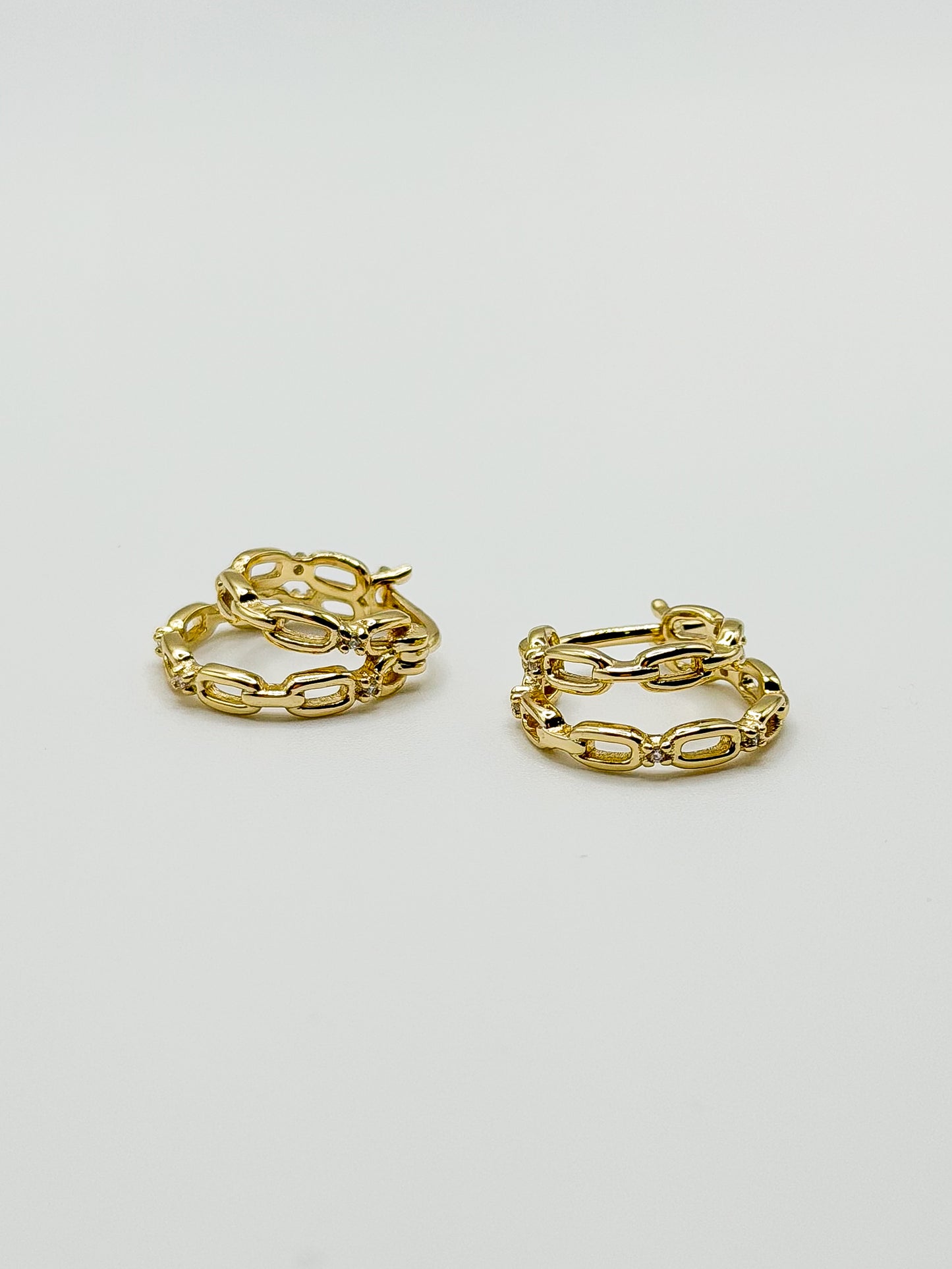 Double Fixed Chain Earrings