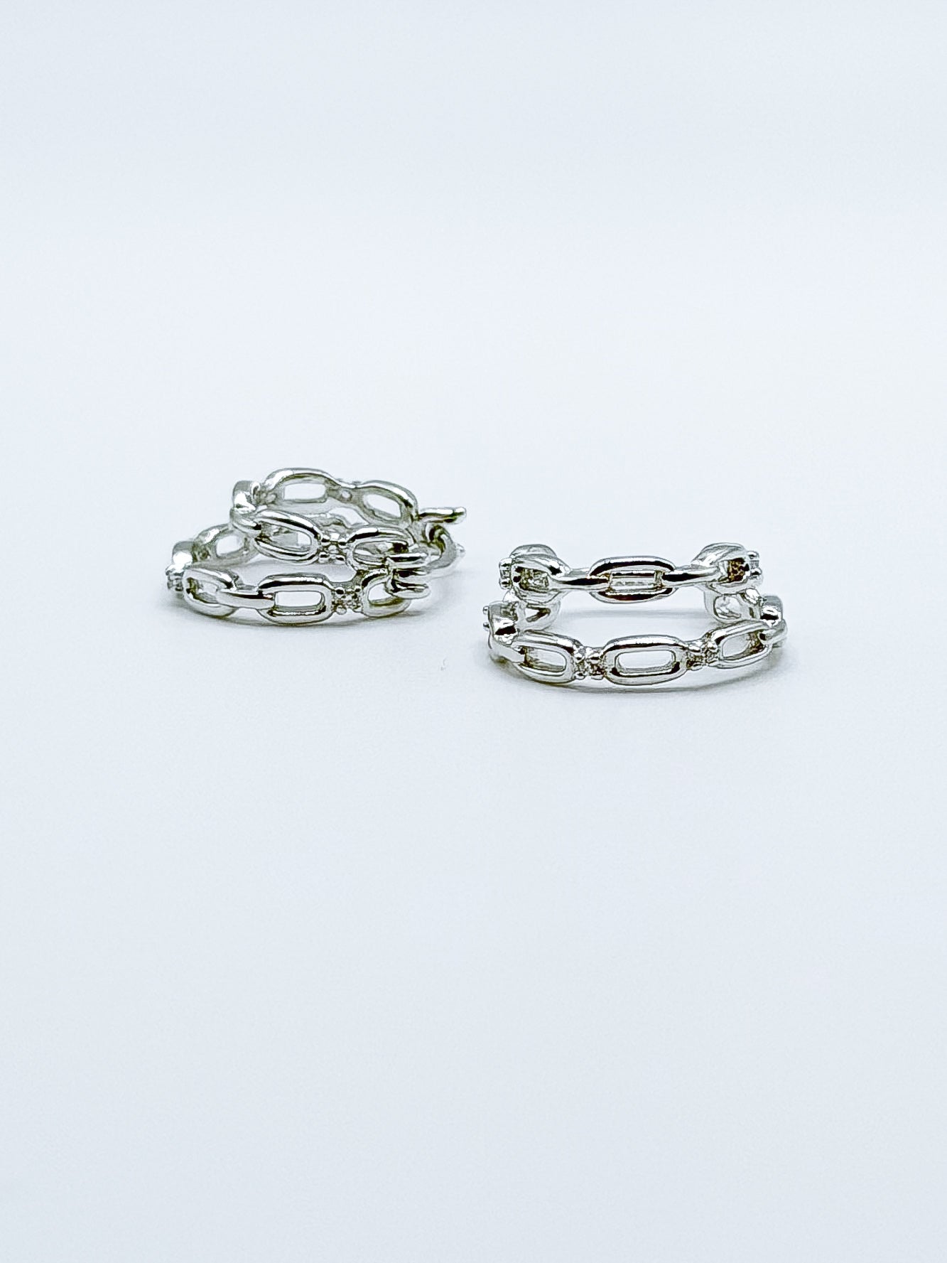 Double Fixed Chain Earrings