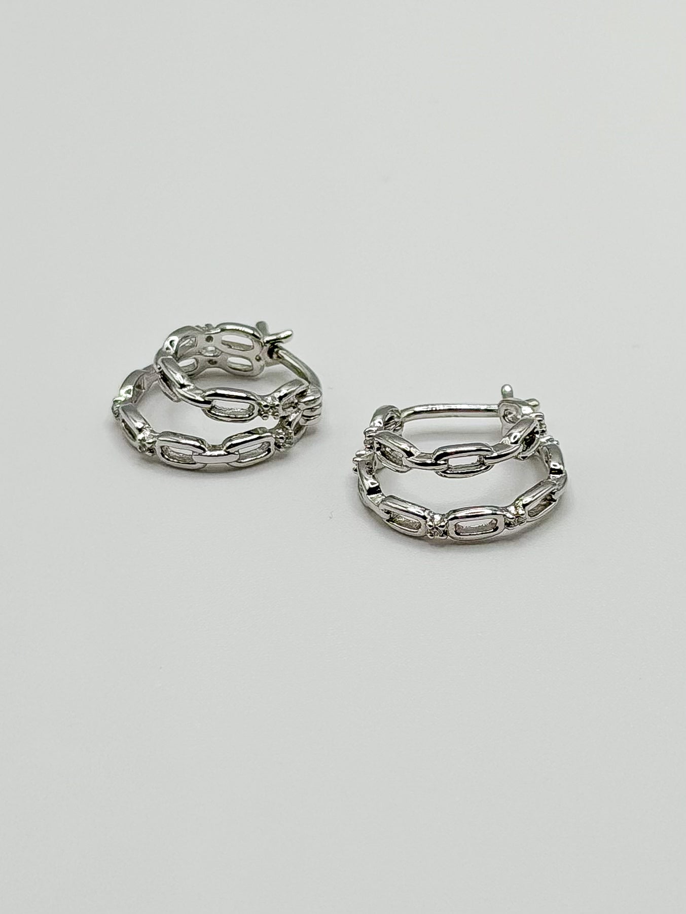 Double Fixed Chain Earrings