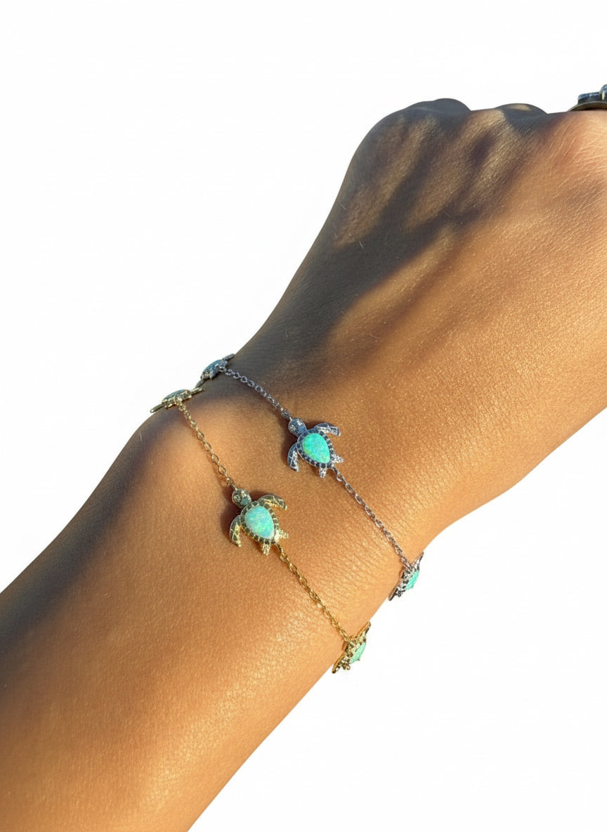 Triple Turtle Opalite Bracelet