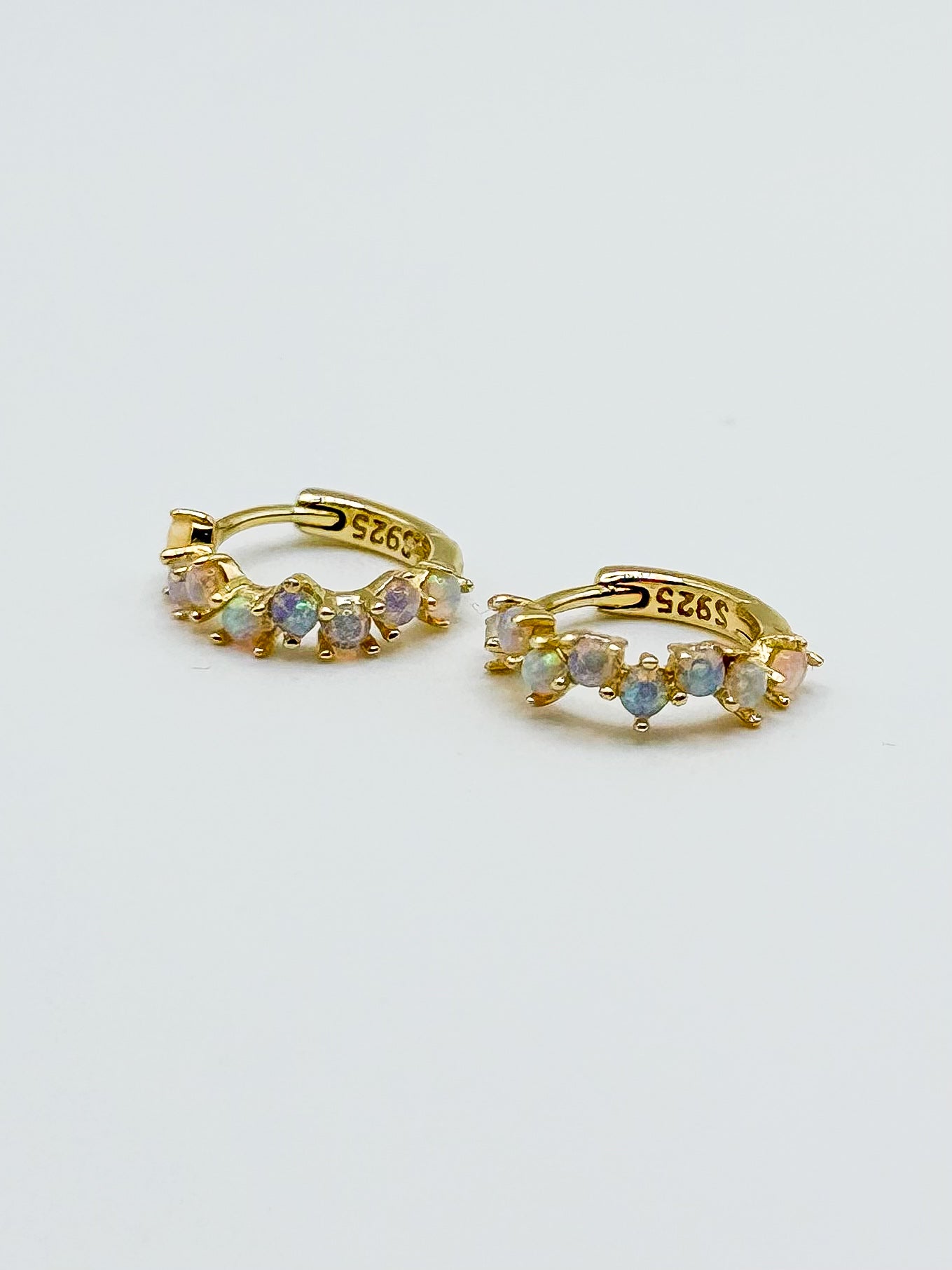 Fire Opal Hoop Earrings