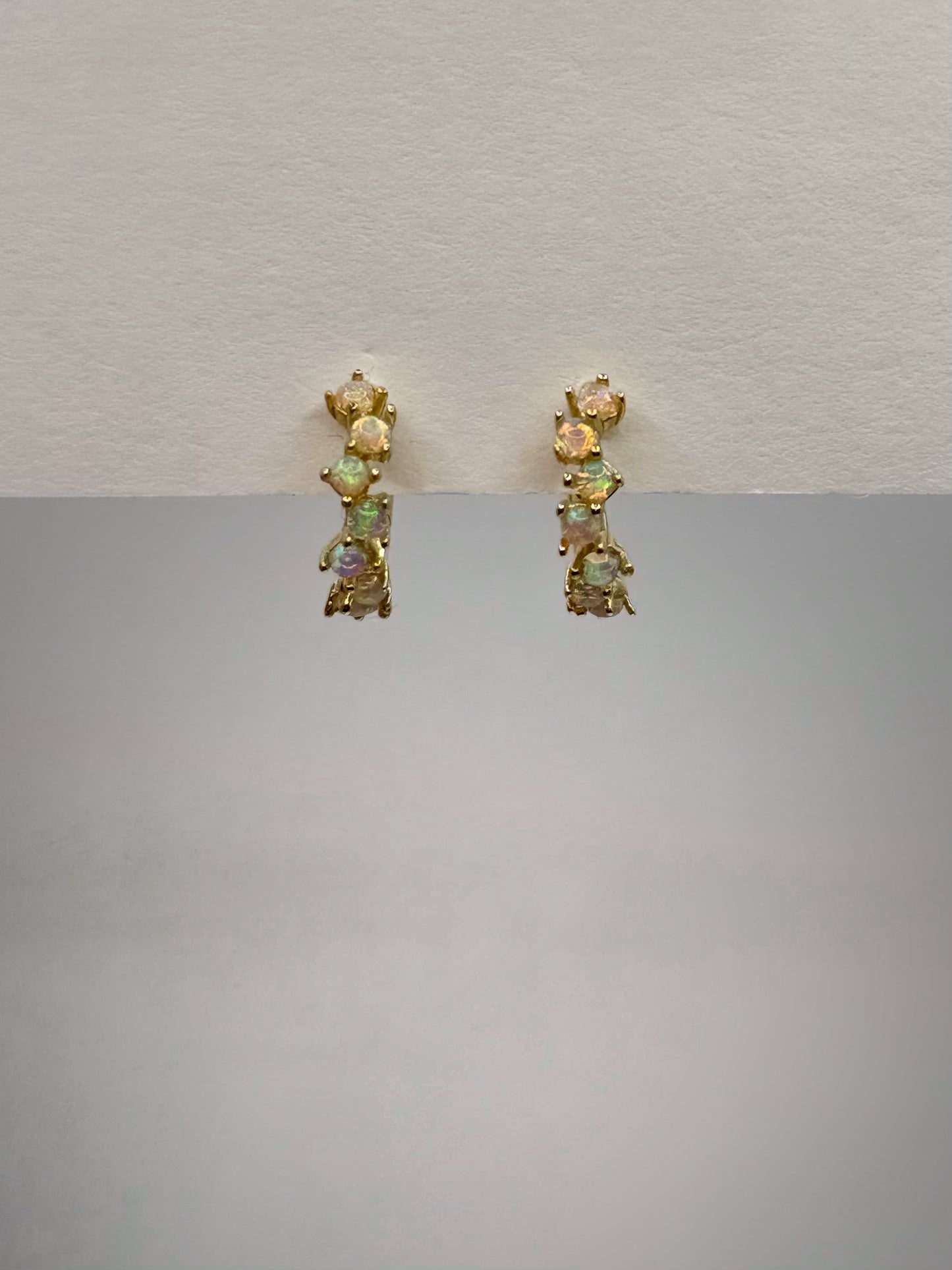 Fire Opal Hoop Earrings