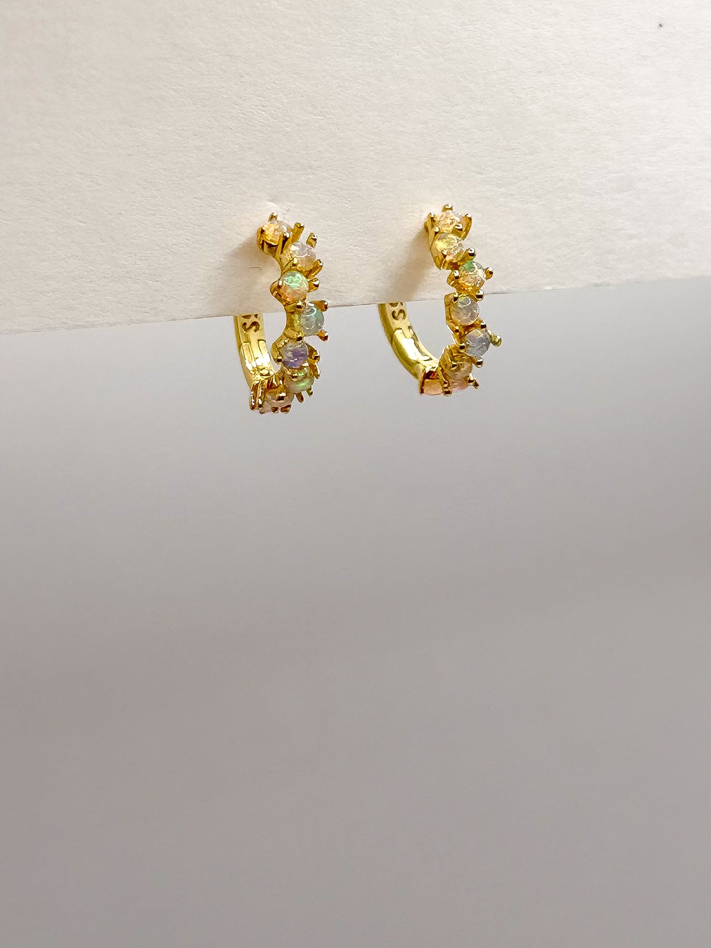 Fire Opal Hoop Earrings