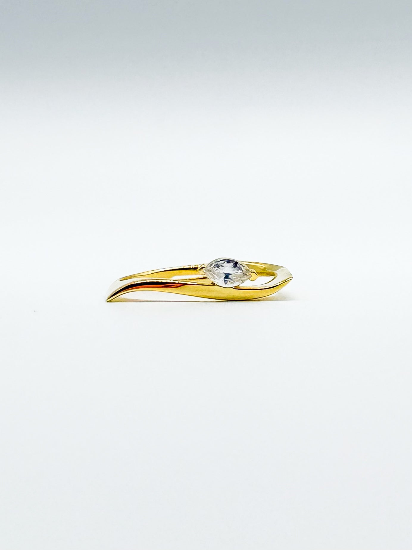 Flowy Shaped with Oval Center Stone Ring