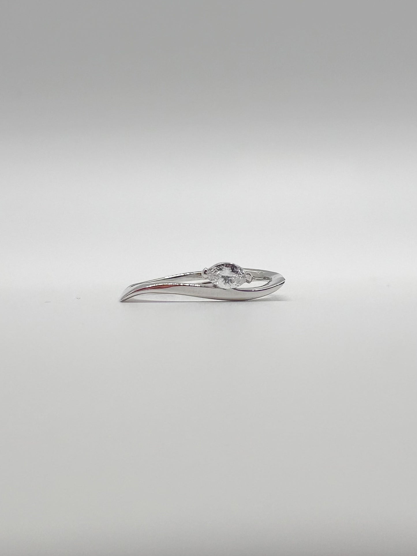 Flowy Shaped with Oval Center Stone Ring