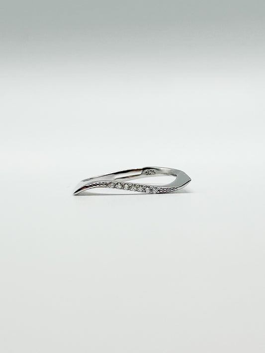Flowy Shaped Micro Pave Rings