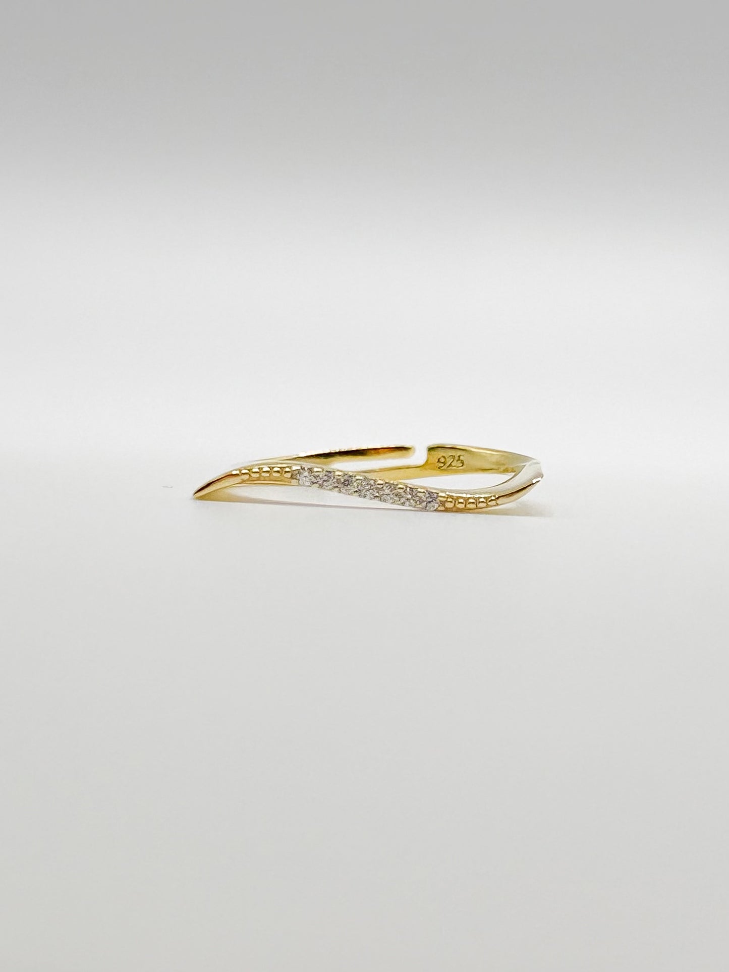 Flowy Shaped Micro Pave Rings