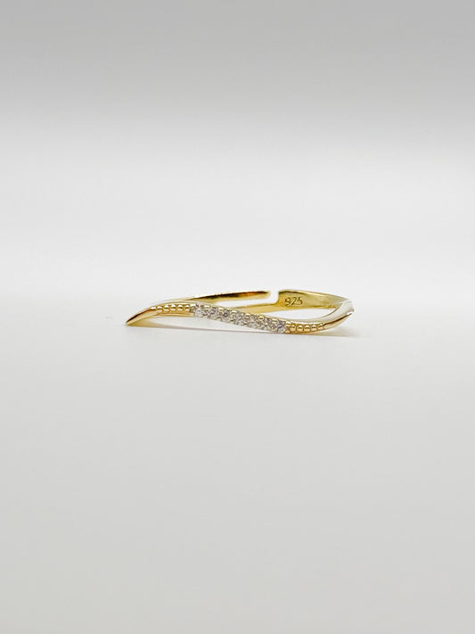 Flowy Shaped Micro Pave Rings
