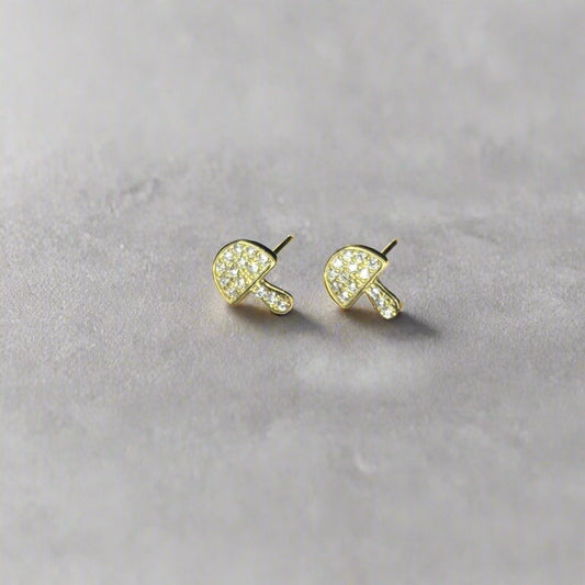 Sterling Silver Mini Mushroom Ear Studs