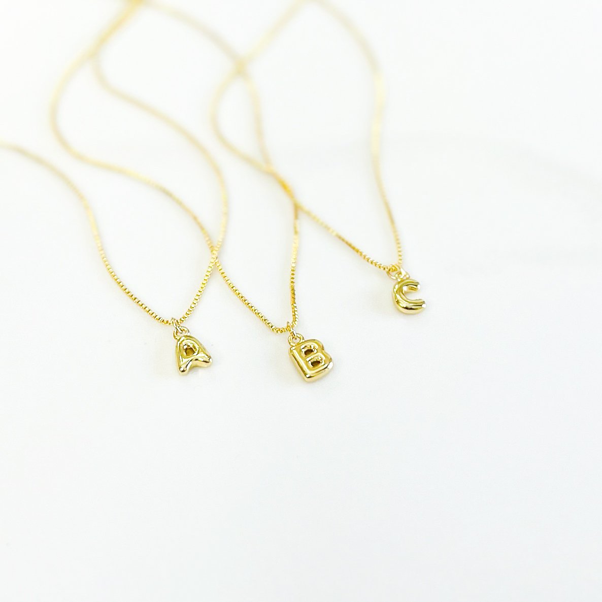 Mini Bubble Initial Necklace