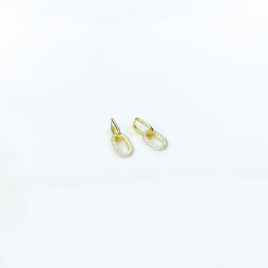 Pave Double Chain Link Earrings